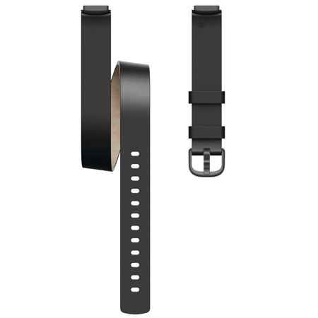 Fitbit Premium Horween Leather Double Wrap Band for Luxe Smartwatch, One Size, Black
