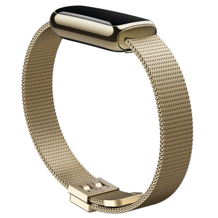 Fitbit Stainless Steel Mesh Band for Luxe Smartwatch, One Size, Soft Gold