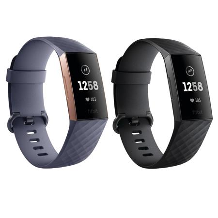 Fitbit Charge 3 For Her & Him Kit, Rose Gold/Blue Grey & Graphite/Black