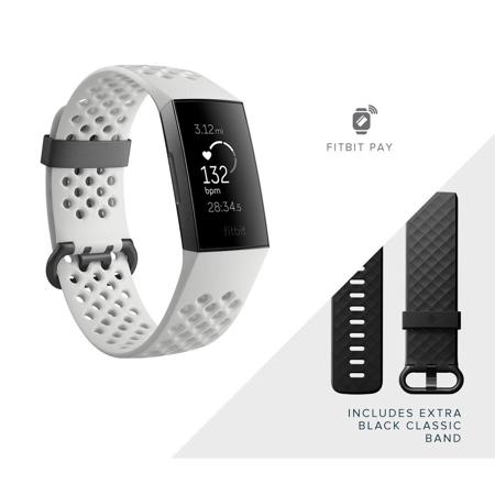 Fitbit Charge 3 with Fitbit Pay NFC, Special Edition, Frost White