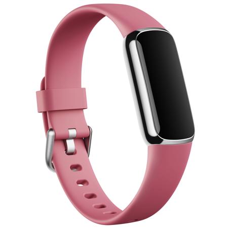 Fitbit Luxe Fitness and Wellness Smartwatch, Orchid/Platinum Stainless Steel