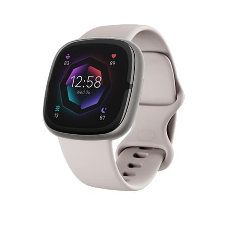 Fitbit Sense 2 Advanced Health and Fitness GPS Smartwatch, Lunar  White/Platinum Aluminum
