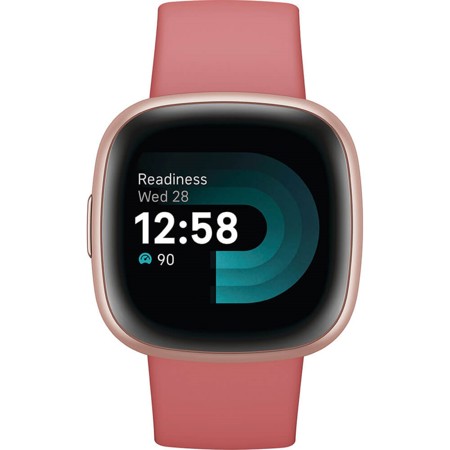 Fitbit Versa 4 Fitness GPS Smartwatch, Pink Sand/Copper Rose Aluminum