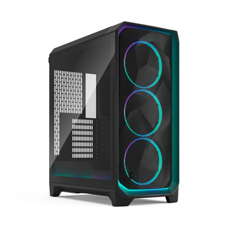 Fractal Design Meshify 3 Ambience Pro RGB Light Tint Tempered Glass E-ATX Mid-Tower Computer Case, Black