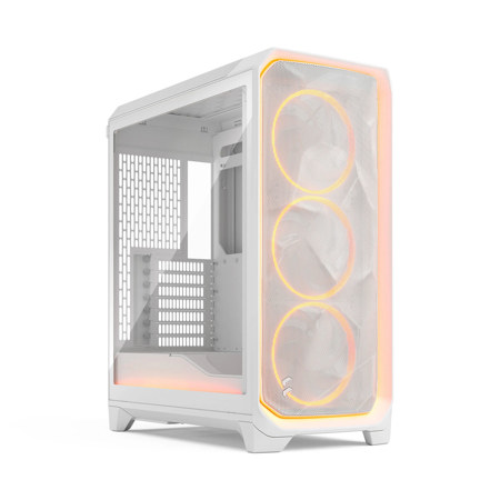 Fractal Design Meshify 3 Ambience Pro RGB Clear Tint Tempered Glass E-ATX Mid-Tower Computer Case, White