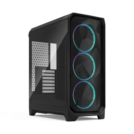 Fractal Design Meshify 3 RGB Light Tempered Glass E-ATX Mid-Tower Case, Black