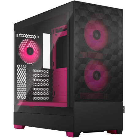 Fractal Design Pop Air RGB Clear Tempered Glass ATX Mid-Tower Computer Case, Magenta Core