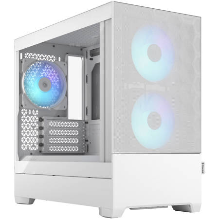 Fractal Design Pop Mini Air RGB Clear Tempered Glass Micro-ATX Computer Case, White