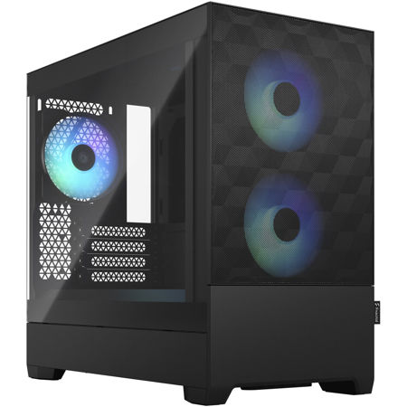 Fractal Design Pop Mini Air RGB Clear Tempered Glass Micro-ATX Computer Case, Black