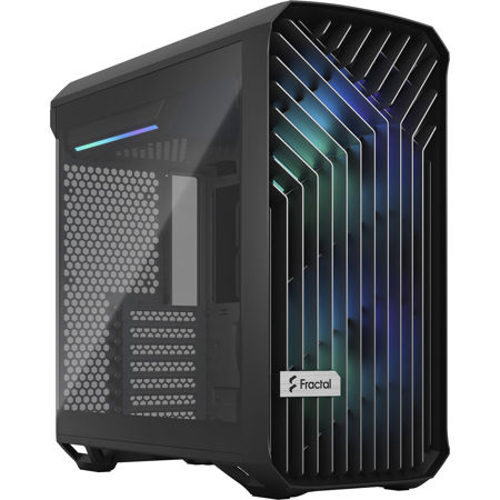 Fractal Design Torrent Compact RGB Light Tempered Glass E-ATX Mid-Tower Computer Case, Black