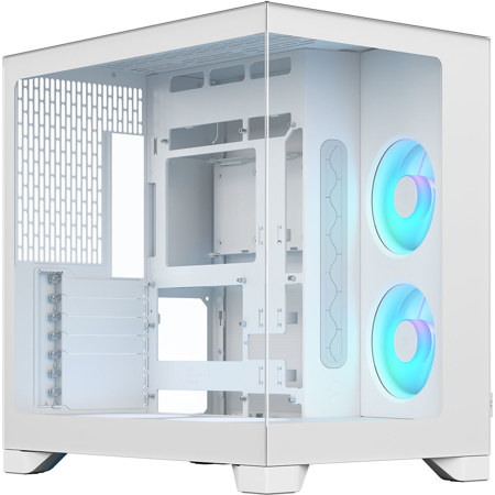Fractal Design Pop 2 Vision Tempered Glass ATX Mid-Tower Computer Case White RGB Fans