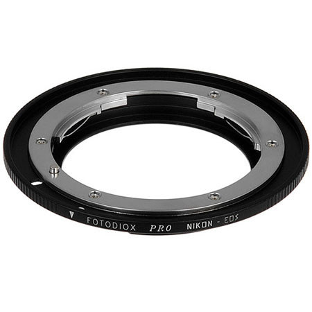 Fotodiox Pro Mount Adapter for Nikon F Lens to Canon EOS EF-Mount Camera, No Focus Confirmation Chip