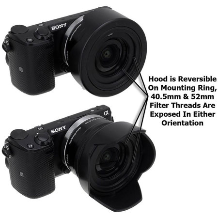 Fotodiox Reversible Flower Hood Kit for Sony E PZ 16-50mm Power