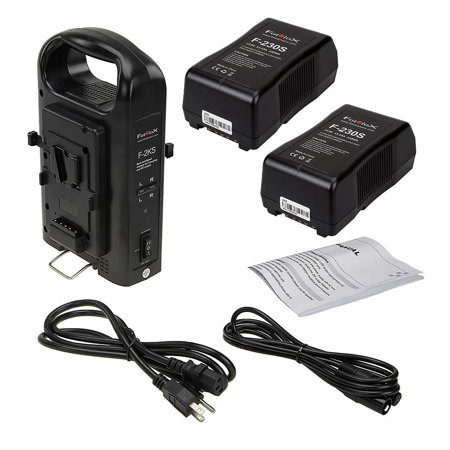 Fotodiox Dual Position Battery Charger Kit, Two 14.8V 230Wh Li V-Mount Batteries
