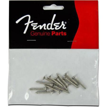 Fender 3x3/8" Pure Vintage Tuning Machine Mounting Screws, Nickel, 12 Pieces