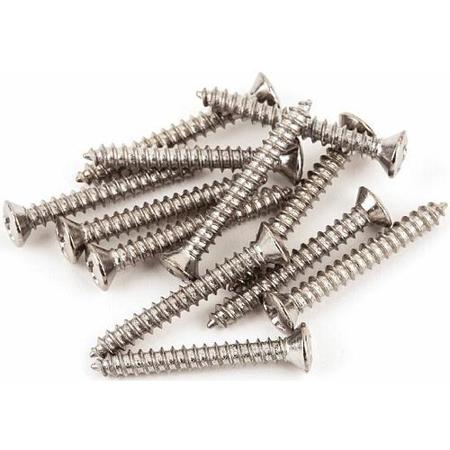 Fender 5x1" Oval-Head Mounting Screws for American Telecaster Electric Bass Guitars, 12 Pieces, Chrome