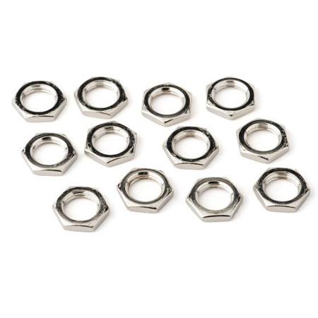 Fender Nickel-Plated Amplifier Jack Nuts, Hex 7/16-20 x 1/8, 12 Piece