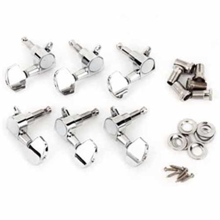 Fender Tuning Machine for GDO, GDP and T-Bucket Acoustic Guitars, 6 Pack, Chrome