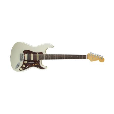 Fender American Elite Stratocaster HSS Shawbucker Electric Guitar, 22 Frets, Modern C to D Neck, Rosewood Fingerboard, Gloss Polyurethane, Olympic Pearl (Open Box, Never Used)