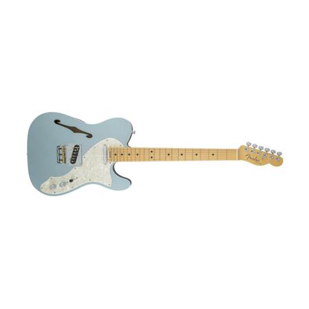 Fender American Elite Telecaster Thinline Electric Guitar, 22 Frets, Modern C to D Neck, Maple Fingerboard, Gloss Polyurethane, Mystic Ice Blue (Open Box, Never Used)