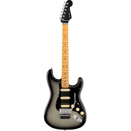 Fender American Ultra Luxe Stratocaster Floyd Rose HSS Electric Guitar, Maple Fingerboard, Silver Burst