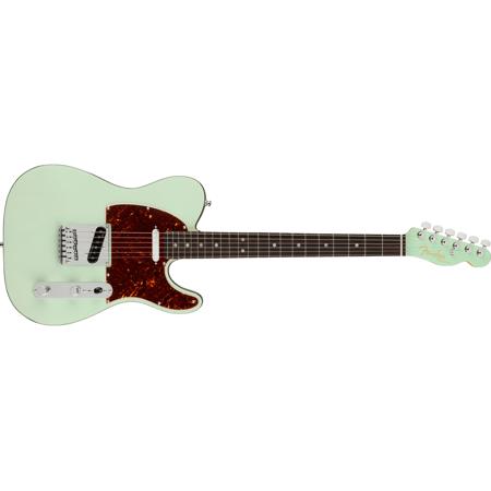 Fender American Ultra Luxe Telecaster Guitar, Rosewood, Transparent Surf Green