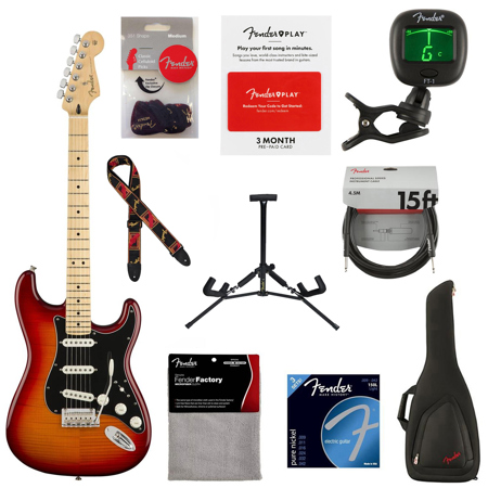 Fender Player Stratocaster Plus Top Electric Guitar Aged Cherry Burst W Acc KIT 0144552531 A