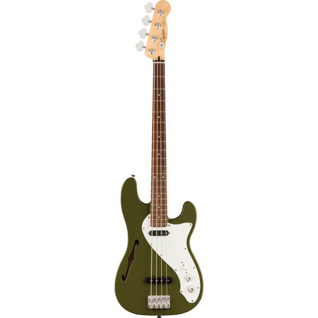 Fender Paranormal Precision Bass Thinline SJ Electric Bass Guitar Olive
