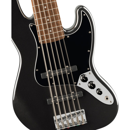 Fender Squier Affinity Series Jazz Bass VI Guitar, Black Metallic