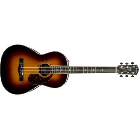 Fender PM-2 Paramount Deluxe Parlor Acoustic Guitar, Vintage Sunburst