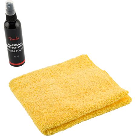 Fender 4 oz Guitar Polish and Dual-Sided Super-Soft Microfiber Cloth, 2-Pack