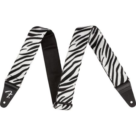 Fender 2" Wild Zebra Print Strap, Black/White