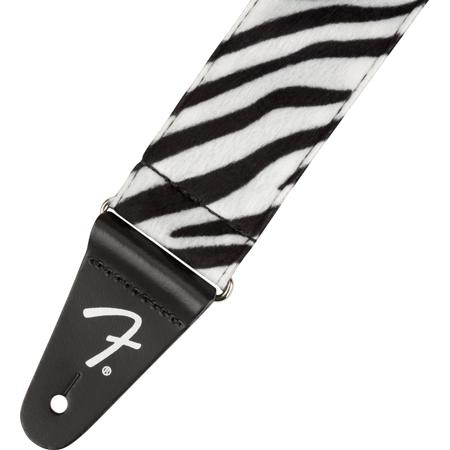 Fender 2" Wild Zebra Print Strap, Black/White