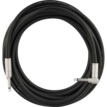 Fender Professional Series 18.6' 1/4" Straight to Right-Angled Kill Switch Instrument Cable, Black