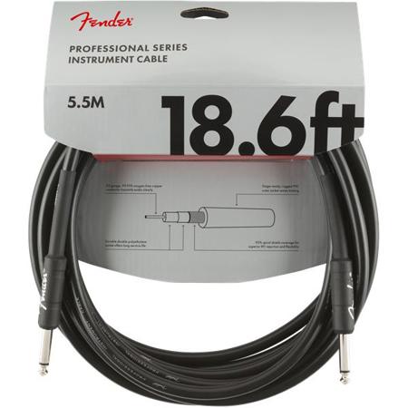 Fender Professional Series Instrument Cable, 18.6' Straight/Straight, Black