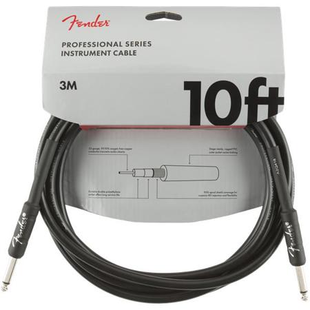 Fender Professional Series Instrument Cable, 10' Straight/Straight, Black