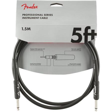 Fender Professional Series Instrument Cable, 5' Straight/Straight, Black