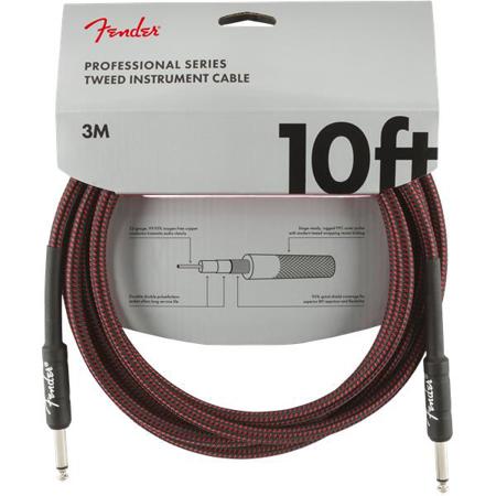 Fender Professional Series Instrument Cable, 10' Straight/Straight, Red Tweed
