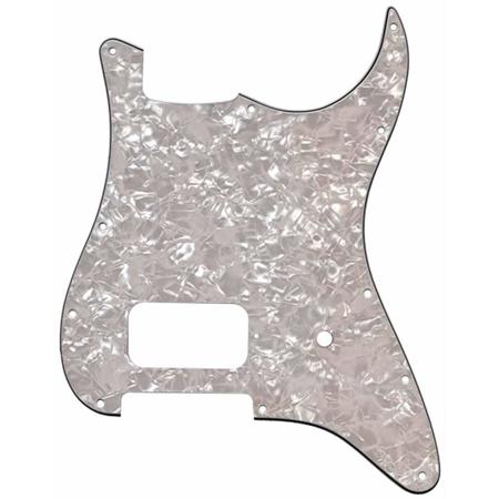 Fender 4-Ply 11-Hole Pickguard for Stratocaster Electric Guitar with Single Humbucking Pickup, White