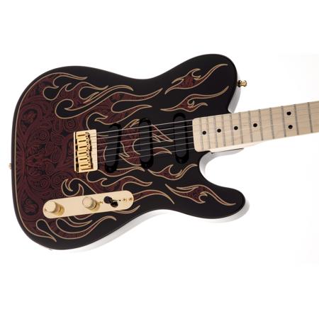 Fender James Burton Telecaster Electric Guitar, Red Paisley Flames