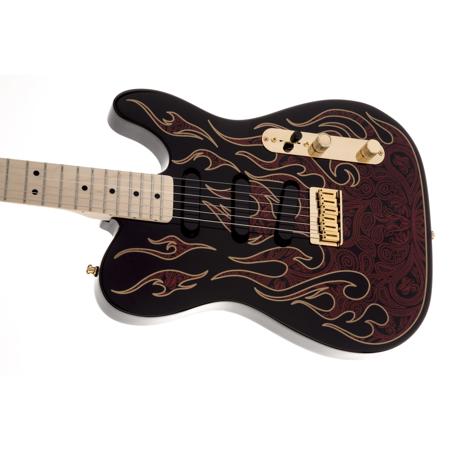 Fender James Burton Telecaster Electric Guitar, Red Paisley Flames