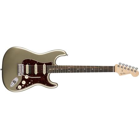 Fender American Elite Stratocaster HSS Shawbucker 6-String Electric Guitar, 22 Frets, Modern "C" to "D" Shape Neck, Ebony Fingerboard, Gloss Polyurethane, Champagne (Open Box, Never Used)