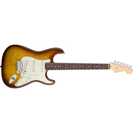 Fender American Deluxe Stratocaster Ash Guitar, Rosewood Fingerboard, Tobacco Su
