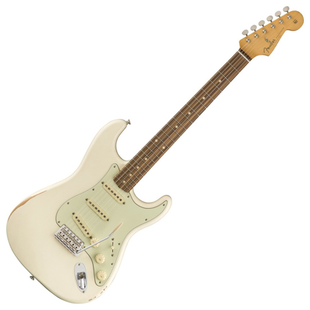 Fender Road Worn '60s Stratocaster Electric Guitar, Pau Ferro, Olympic White