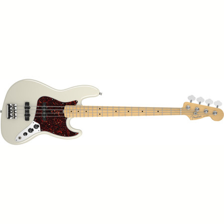 Fender American Standard Jazz Bass Guitar, Maple Fingerboard, Olympic White