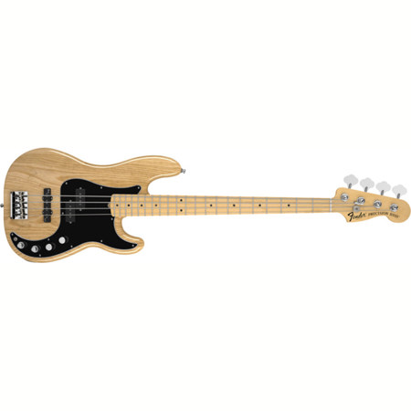 Fender American Deluxe Precision Bass Guitar, Maple Fingerboard, Natural