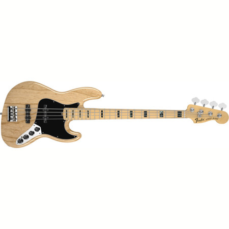 Fender American Deluxe Jazz Bass Guitar, Maple Fingerboard, Natural