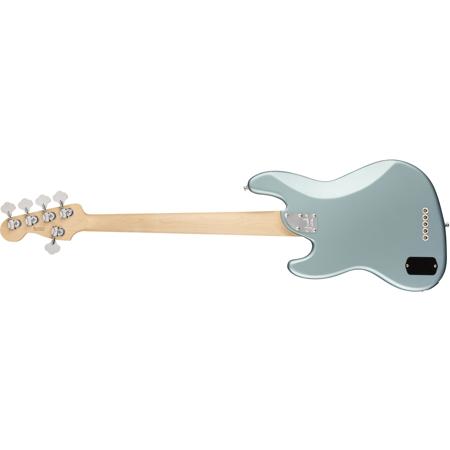 Fender American Elite Jazz Bass V, Maple Fingerboard, Satin Ice Blue Metallic