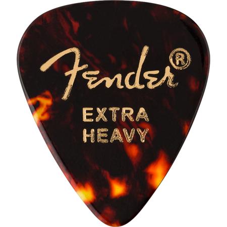 Fender 351 Shape Classic Celluloid Picks, Extra-Heavy, 12-Pack, Tortoise Shell