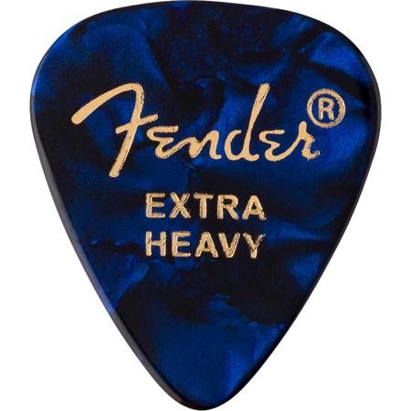 Fender 351 Shape Premium Celluloid Picks for Guitars, Extra-Heavy, 12-Pack, Blue Moto